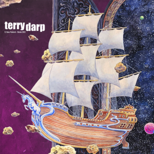 Covermotiv von "terry darp" mit einem Segelschiff unter vollen Segeln.